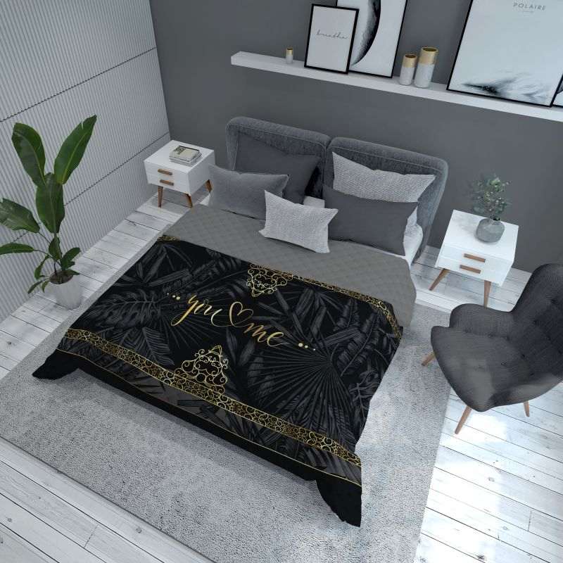 Prehoz na posteľ You and me black170/210 cm