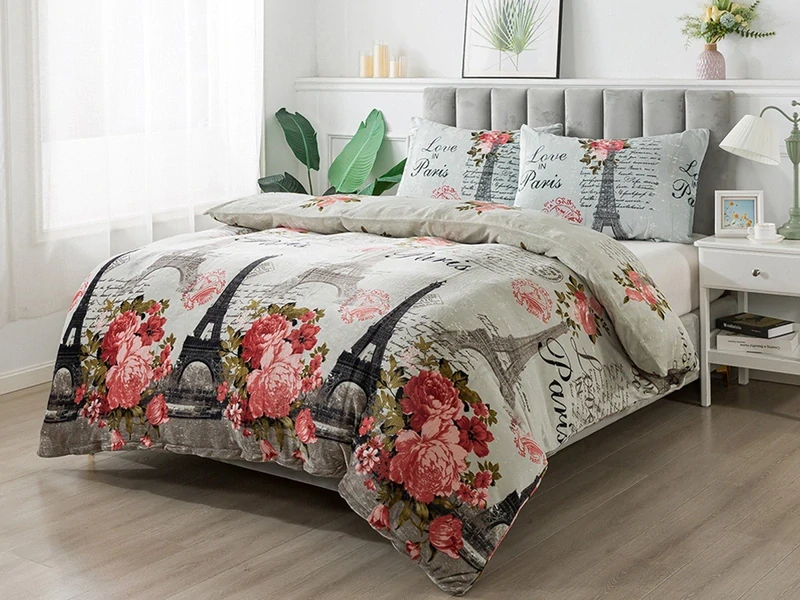 TOTÁLNÍ MASAKR CEN ! Luxusní ložní souprava mikroplyš s 3D efektem – 70×90 / 140×200 cm - PAŘÍŽ EIFFELOVKA Exclusive