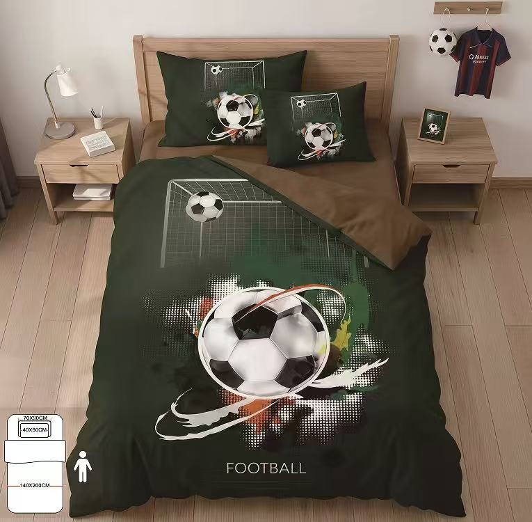 Novinka 2026 – Povlečení s 3d efektem - FOTBAL BRANKA + povlak na polštářek ZDARMA