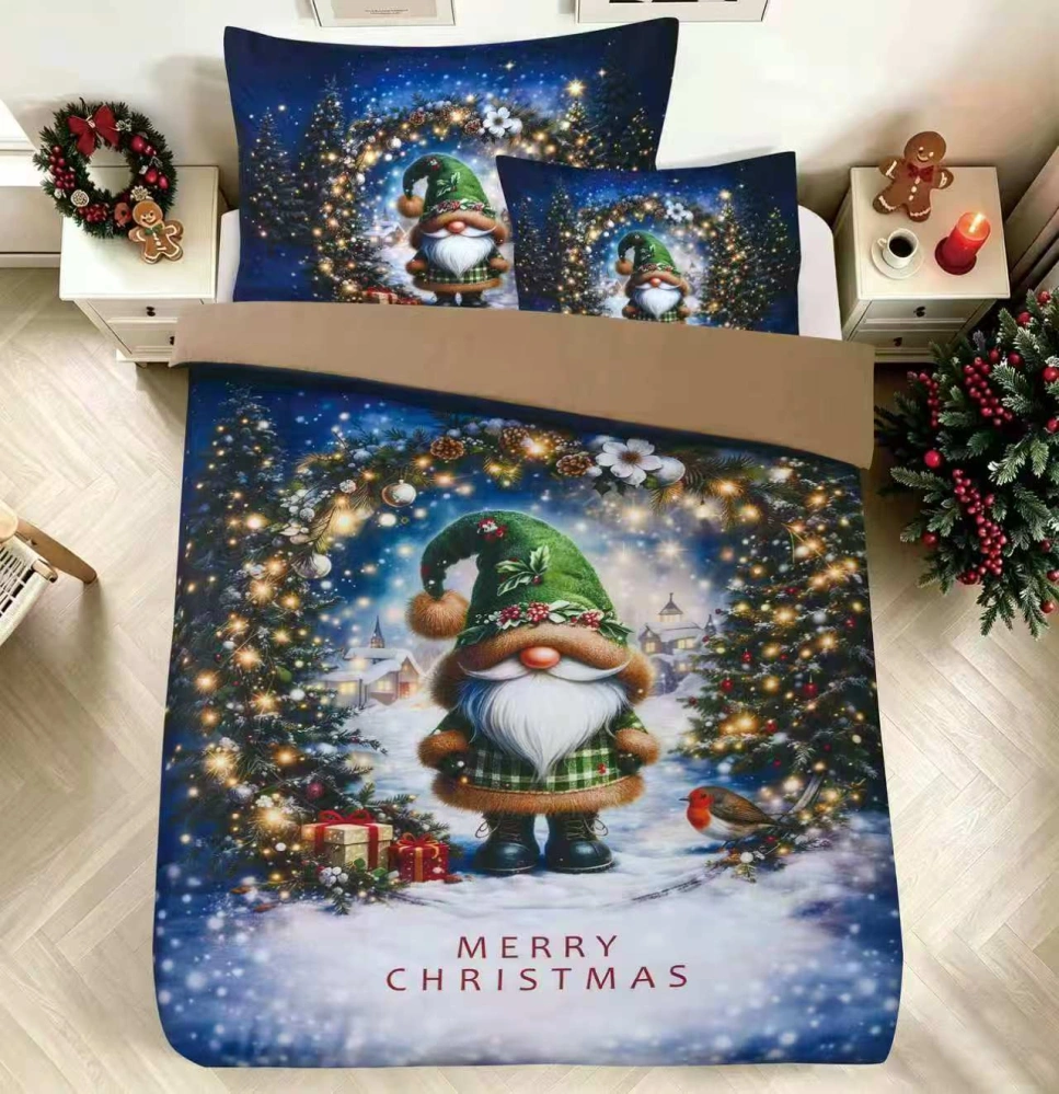 NOVINKA 2026 ! Povlečení s 3d efektem - ZELENÝ SKŘÍTEK S PTÁČKEM 140x200/70x90cm + povlak na polštářek ZDARMA !