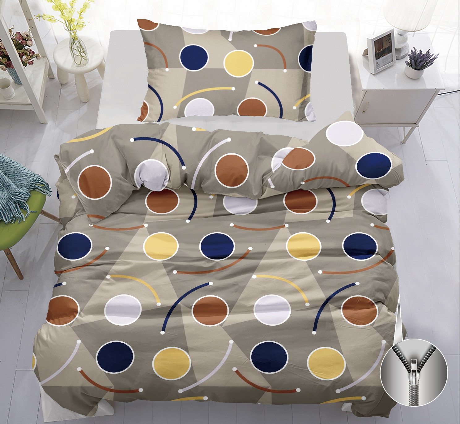 TOTÁLNY MASAKR CIEN - BAVLNENÉ OBLIEČKY 140x200/70x90 cm - PUNTÍKY