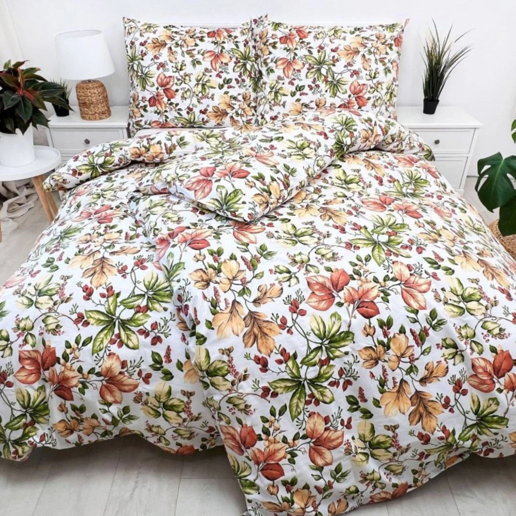 LUXUSNÉ PREDĹŽENÉ KREPOVÉ OBLIEČKY 140x220/70x90 - JESEŇ BIELÝ