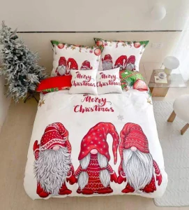 TOTÁLNÍ MASAKR CEN ! Bavlněná vánoční sada povlečení s 3D efektem 140x200/70x90 cm - VÁNOCE - MERRY CHRISTMAS č. 17 140x200/70x90cm + POVLAK POLŠTÁŘEK ZDARMA !