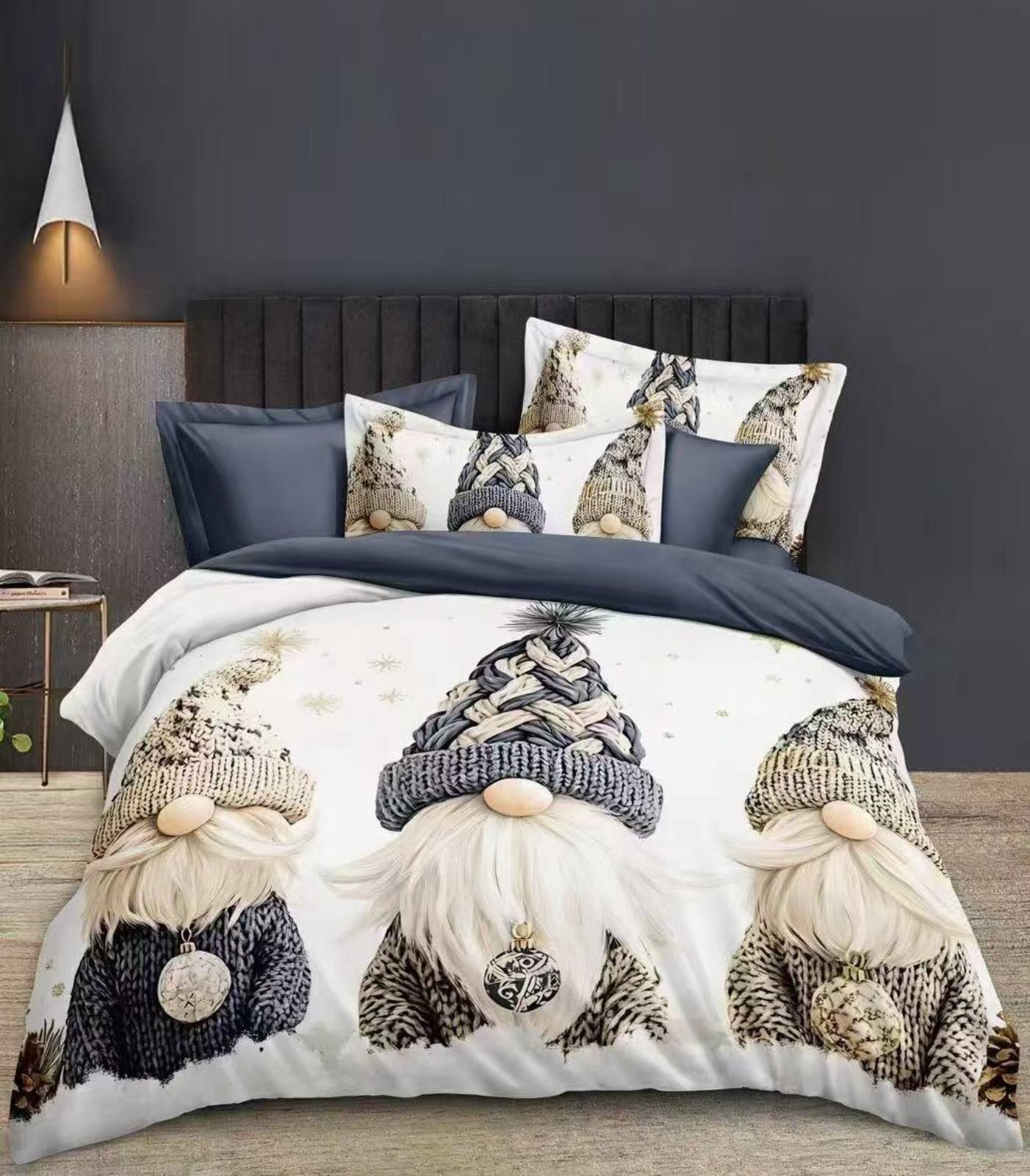  TOTÁLNÍ MASAKR CEN !  Sada vánočního Bavlněného povlečení na Francouzskou přikrývku 200x220/70x90 cm – s 3D efektem , MERRY CHRISTMAS VÁNOČNÍ - Skřítci Kamarádi + prostěradlo ZDARMA! 