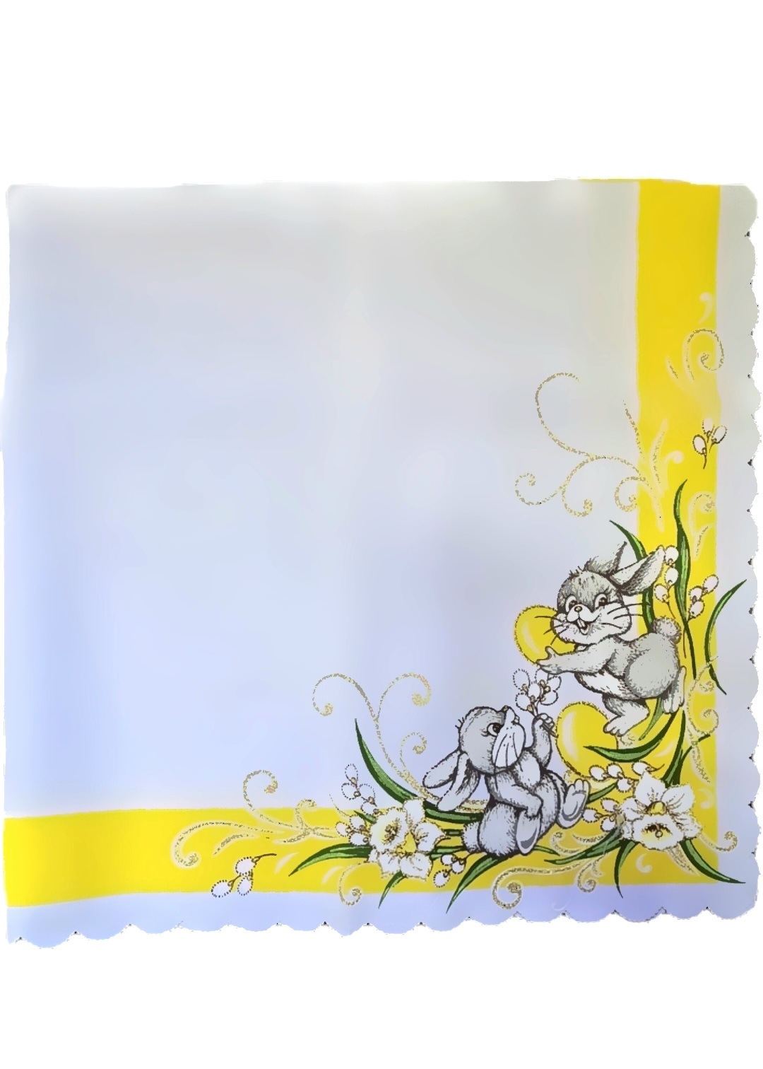 Velikonoční ubrus 90/90cm ZAJÍČCI ŽLUTÉ