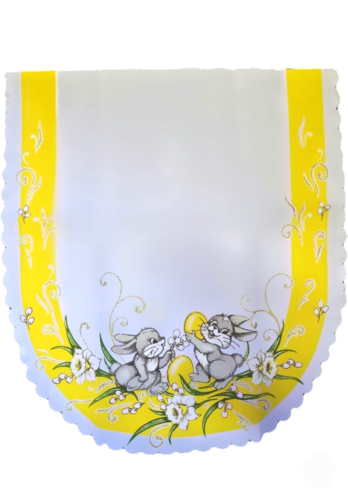 Velikonoční ubrus Zajíčci v žluté barvě 50x110 cm