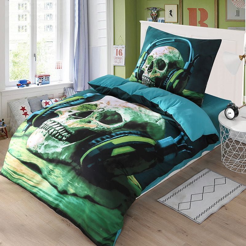 NOVINKA 2026 ! POVLEČENÍ S 3D EFEKTEM 140x200/70x90cm - LEBKA