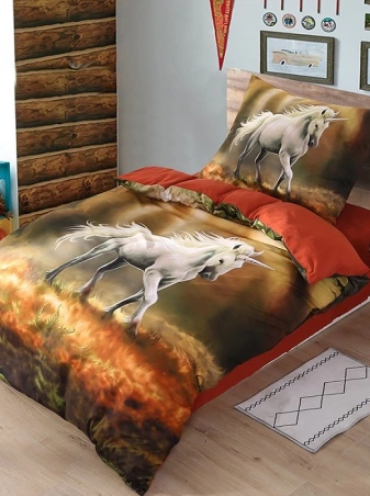 NOVINKA 2026 ! POVLEČENÍ S 3D EFEKTEM 140x200/70x90cm - JEDNOROŽEC