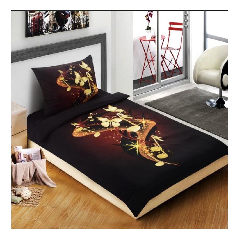 NOVINKA 2026 ! POVLEČENÍ S 3D EFEKTEM 140x200/70x90cm - NOTY