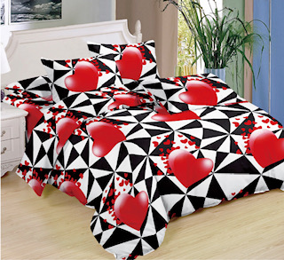 TOTÁLNY MASAKR CIEN - OBOJSTRANNÉ BAVLNENÉ OBLIEČKY na 2 postele - SRDCE + PROSTIERADLO ZADARMO - 