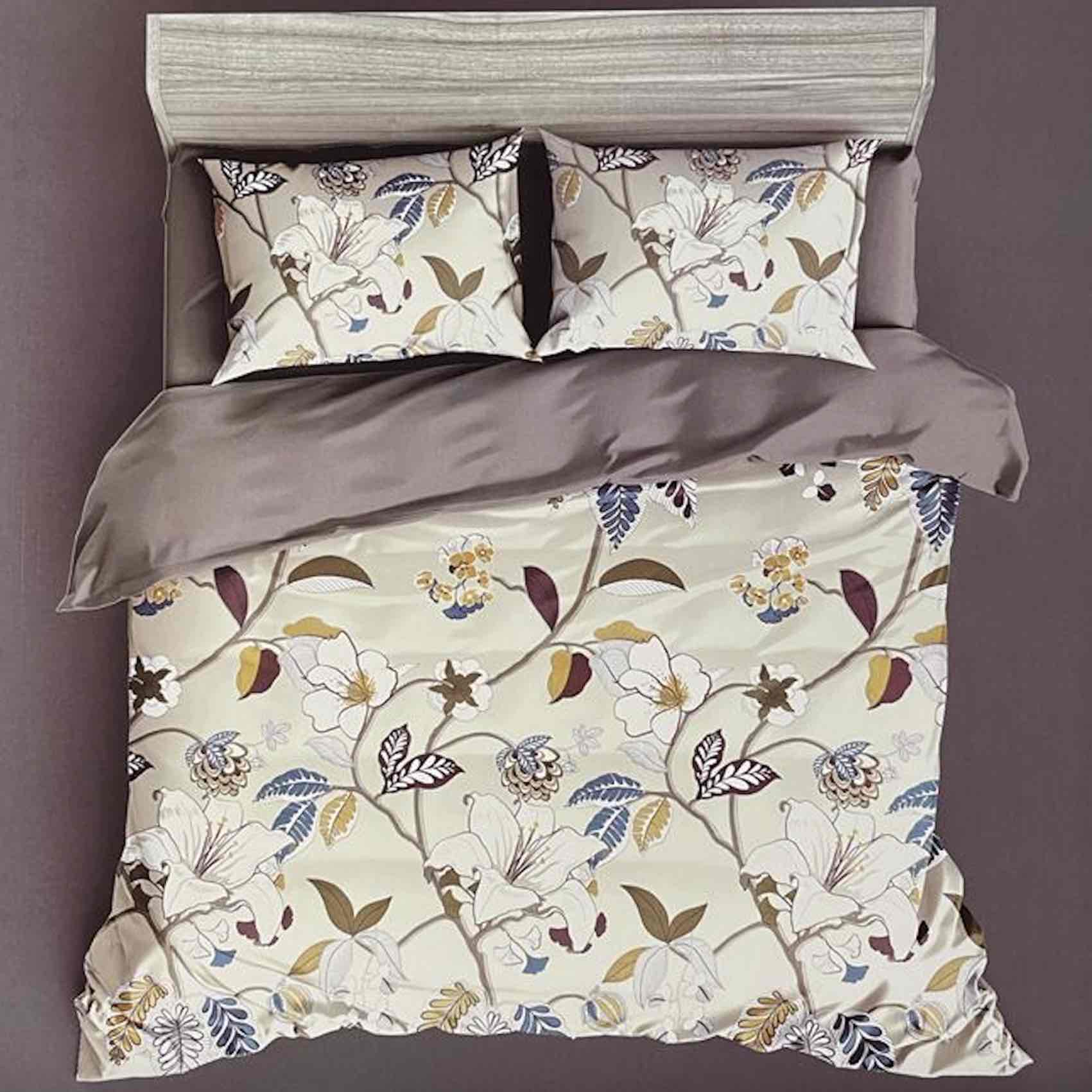 NOVINKA 2026 - LUXUSNÉ BAVLNENÉ OBLIEČKY 140x200/70x90 cm - KVETY A LISTY + POVLAK NA VANKÚŠIK ZADARMO -