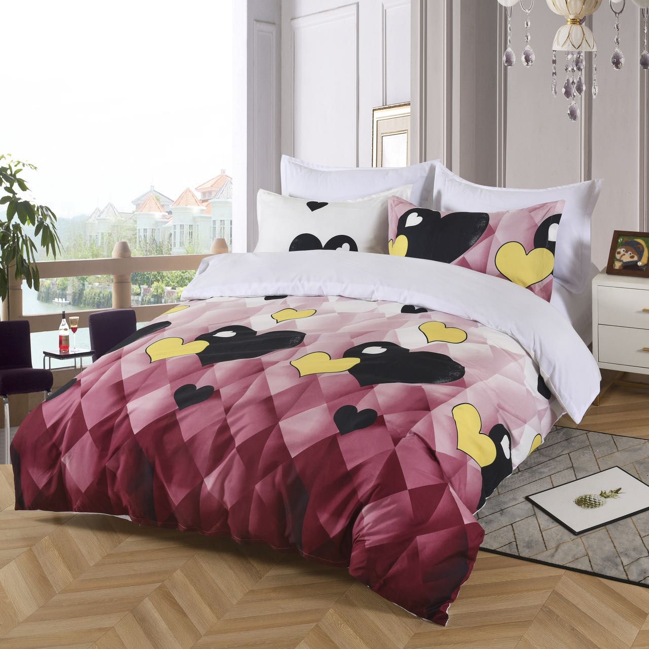 TOTÁLNÍ MASAKR CEN - OBOUSTRANNÉ BAVLNĚNÉ POVLEČENÍ  na 2 postele 140x200/70x90 - LEA + PROSTĚRADLO ZDARMA