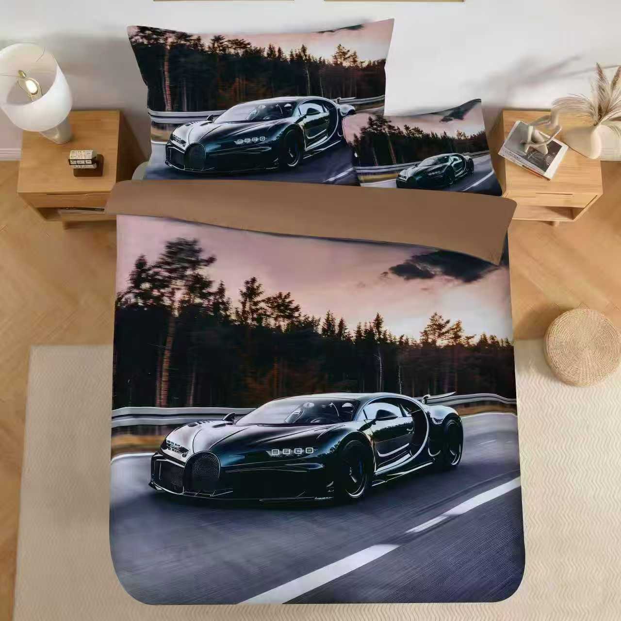 Novinka 2026 – Povlečení s 3d efektem „Magic Car – Black Edition“ 140x200/70x90cm + povlak na polštářek ZDARMA