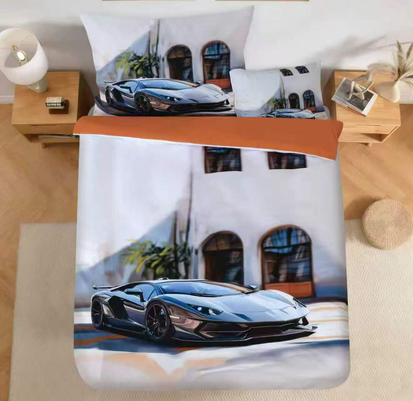 Novinka 2026 – Povlečení s 3d efektem „Magic Car – Grey Edition“ 140x200/70x90cm + povlak na polštářek ZDARMA
