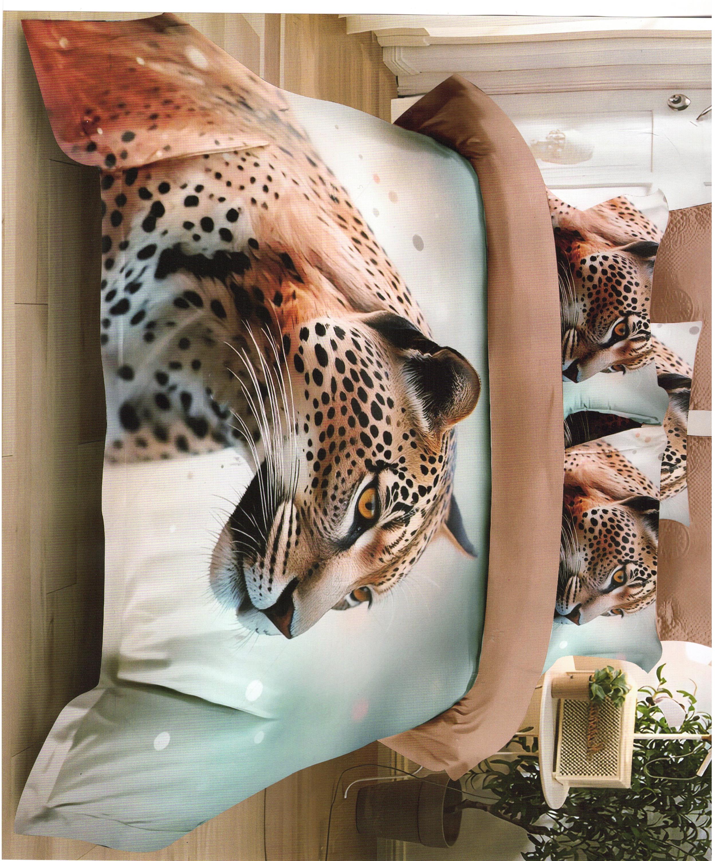 Novinka 2026 – Povlečení s 3d efektem LEOPARD 140x200/70x90cm + povlak na polštářek ZDARMA