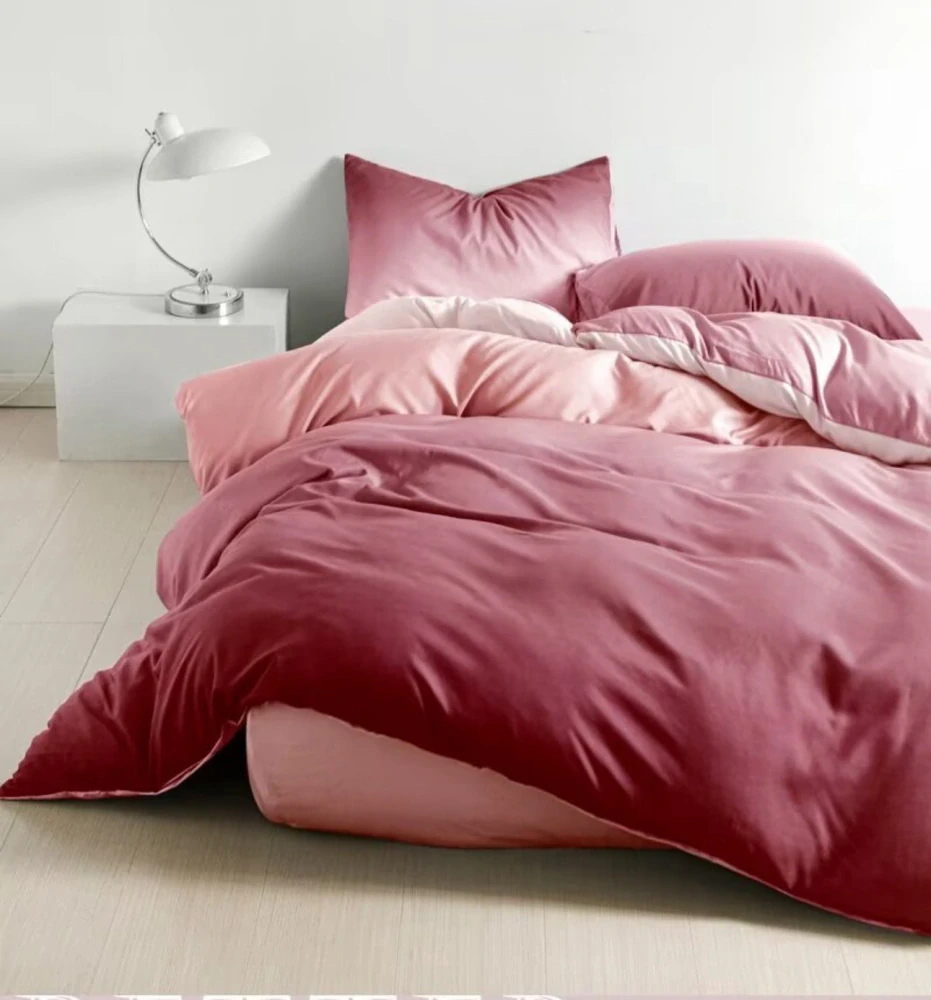 MEGA AKCE ! LUXUSNÍ BAVLNĚNÉ OBOUSTRANNÉ POVLEČENÍ na 2 postele 140x200/70x90 cm AFRODITÉ  - VÍNOVÉ