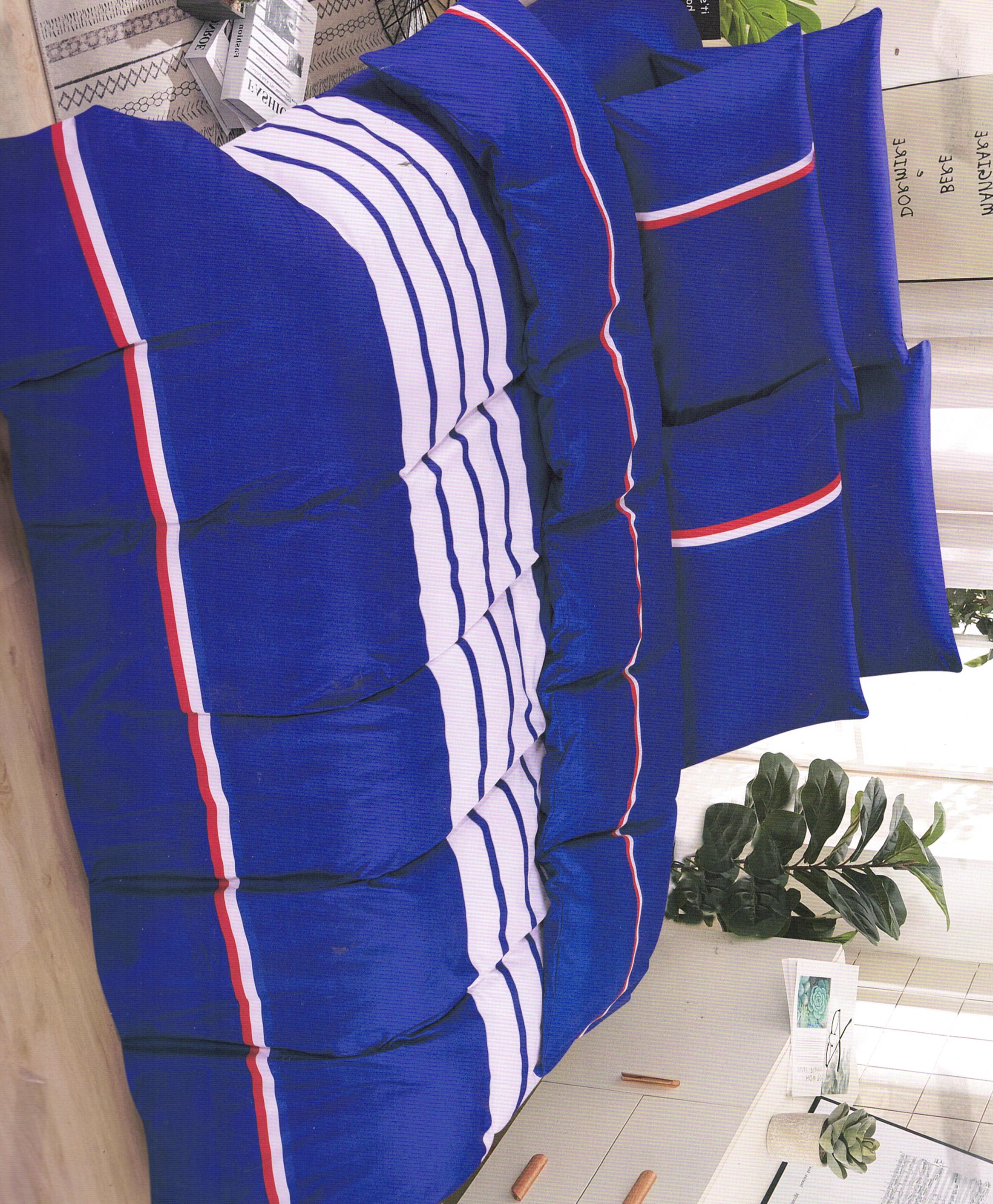 MEGA AKCE ! LUXUSNÍ BAVLNĚNÉ OBOUSTRANNÉ POVLEČENÍ KATARÍNA - MODRÁ 70x90/140x200cm + PROSTĚRADLO ZDARMA !