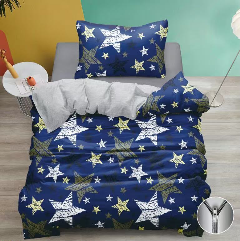 CENOVÝ TRHÁK ! LUXUSNÍ BAVLNĚNÉ POVLEČENÍ - Blue Happy Stars 140x200/70x90cm 
