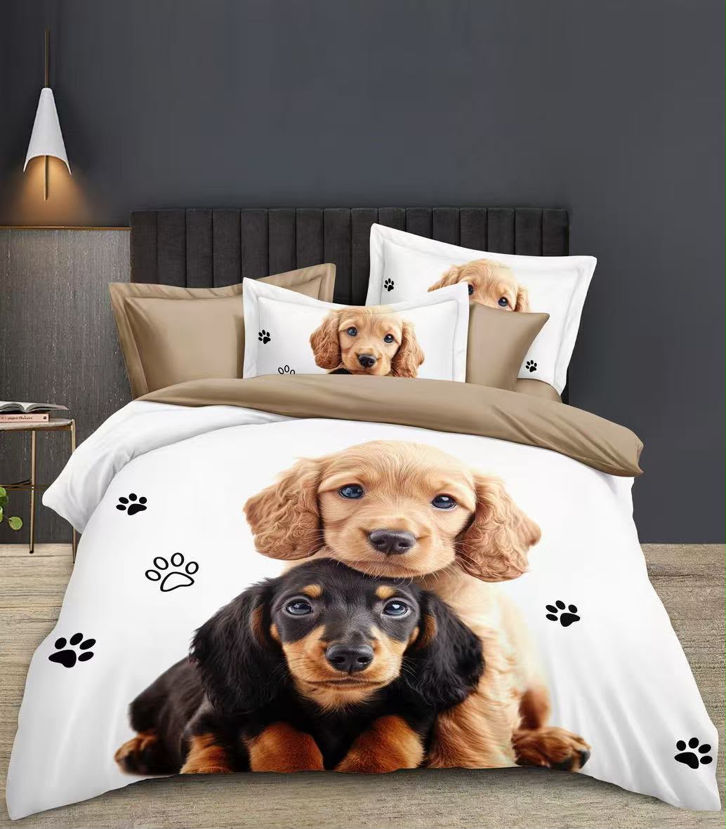 Novinka 2026 ! Exkluzivní Povlečení s 3d efektem JEZEVČÍK - PSÍ KAMARÁDI 2026 140x200/70x90cm + povlak na polštářek ZDARMA !