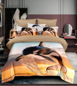 NOVINKA 2026 - Bavlněné 3D povlečení KOSATKA pro 2 postele 140×200 / 70×90 cm + PROSTĚRADLO ZDARMA!