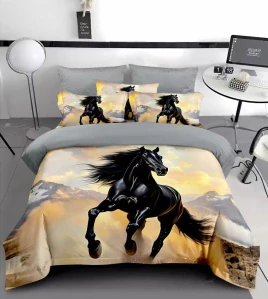 NOVINKA 2026 - Bavlněné 3D povlečení KŮŇ MUSTANG V POUŠTI pro 2 postele 140×200 / 70×90 cm + PROSTĚRADLO ZDARMA!