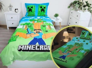 NOVINKA 2026 ! Svítící Bavlněné povlečení MINECRAFT – oboustranné, 100% bavlna 140×200 / 70×80 cm