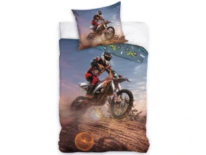 NOVINKA 2026! Oboustranné Bavlněné povlečení MOTOCROS 140x200 / 70x90 cm