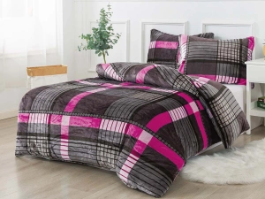 NOVINKA 2026 ! Luxusní ložní souprava mikroplyš s 3D efektem – 70×90 / 140×200 cm - MIRINDA - LILA Exclusive