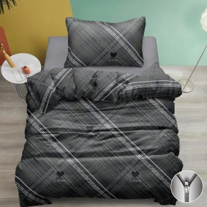 NOVINKA 2026 ! Exkluzivní oboustranné Bavlněné povlečení s 3D efektem 140x200/70x90 cm - LOVE GREY 3D