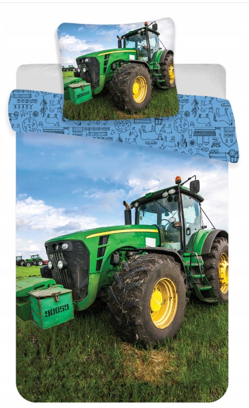 Obliečky Traktor zelený 140x200/70x90 cm