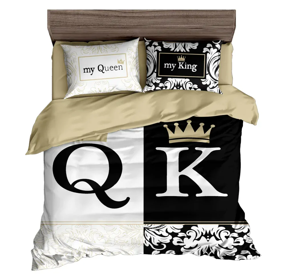 TOTÁLNÍ MASAKR CEN ! Povlečení s 3D efektem KING & QUEEN 4. – 140×200 / 70×90 cm + Povlak na polštářek zdarma