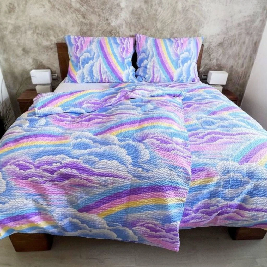 LUXUSNÉ KREPOVÉ OBLIEČKY 140x200/70x90 - MRÁČKY