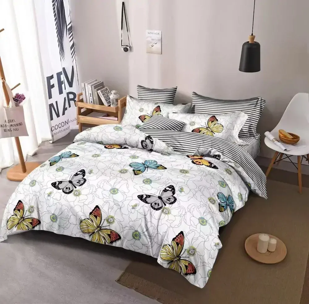 TOTÁLNY MASAKR CIEN - Sada obliečok s 3D EFEKTOM na 2 postele BUTTERFLIES + PROSTIERADLO ZADARMO