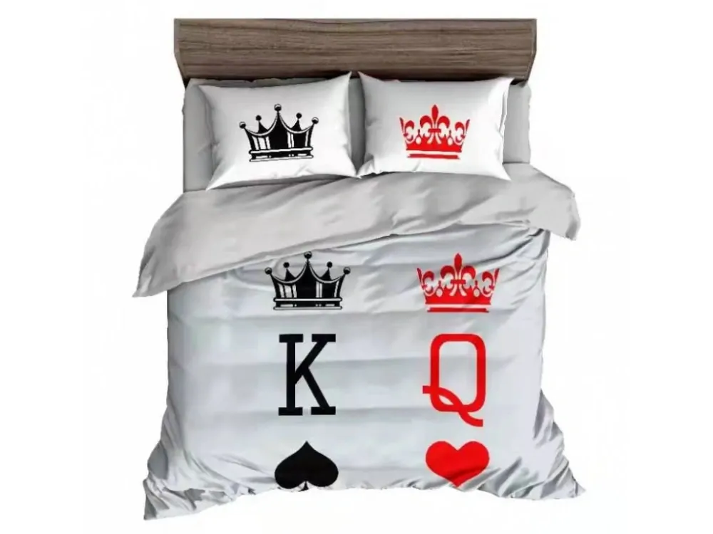 TOTÁLNÍ VÝPRODEJ ! POVLEČENÍ S 3D EFEKTEM 140x200/70x90cm -  KING & QUEEN 8.  + POVLAK  POLŠTÁŘEK ZDARMA !