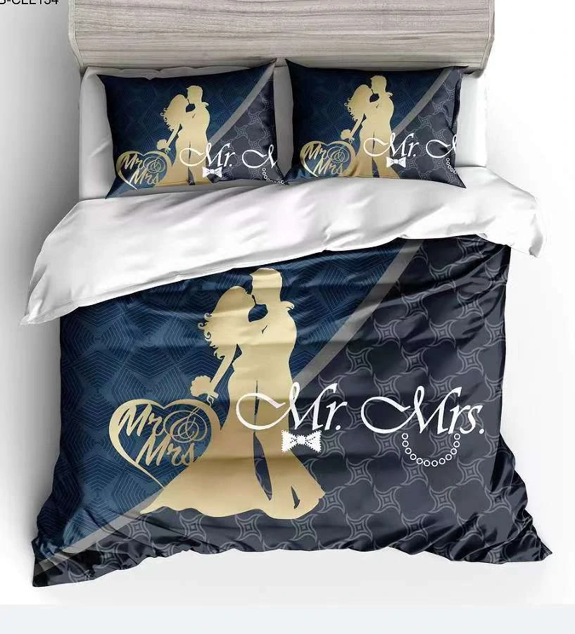 TOTÁLNY MASAKR CEN - Bavlnená sada obliečok 3D KING &amp; QUEEN 6. 140x200/70x90cm + POVLAK VANKÚŠIK ZADARMO -