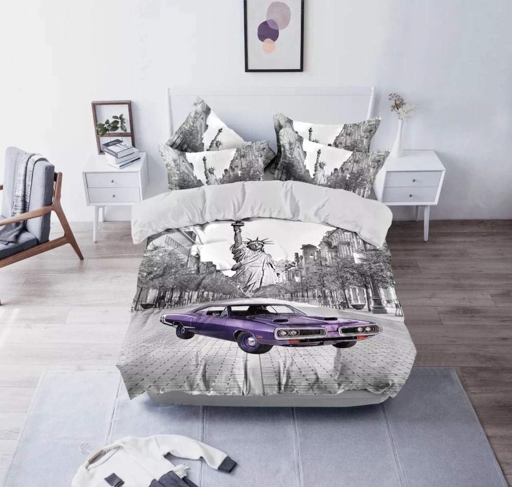 NOVINKA 2026 - OBLIEČKY S 3D EFEKTOM 140x200/70x90cm - CARS - SOCHA SLOBODY + POVLAK VANKÚŠIK ZADARMO -