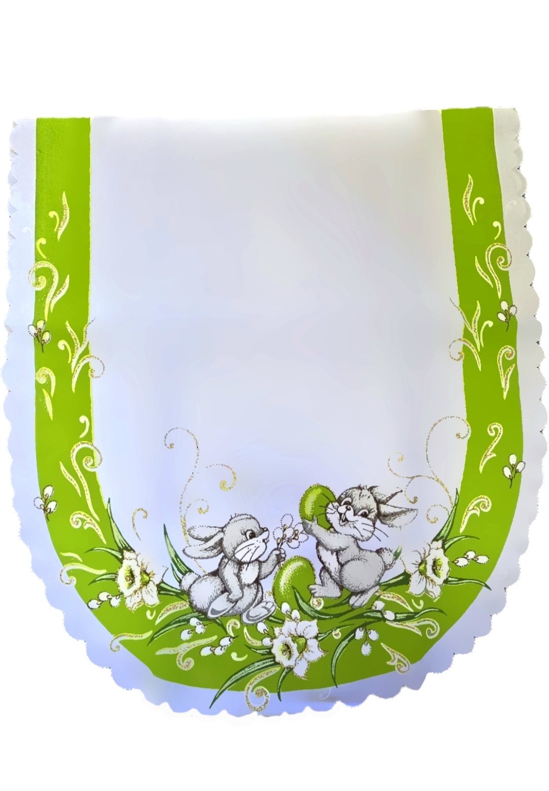Velikonoční ubrus Zajíčci v zelené barvě 50x110 cm ZELENÝ