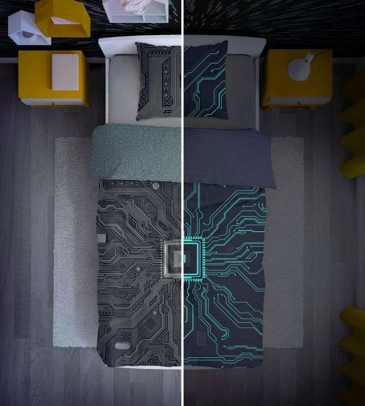 Svítící povlečení AI – oboustranné, 100% bavlna 140×200 / 70×80 cm (NOVINKA 2026)