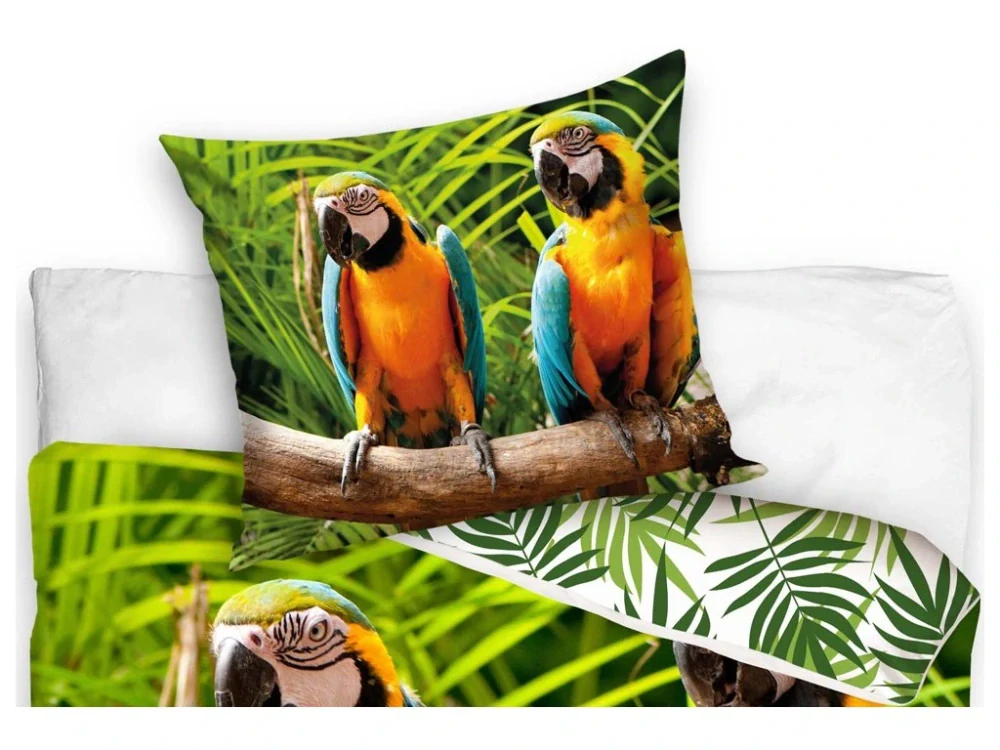 Novinka 2026 - Bavlnené obliečky Papagáje Ara - 140x200 / 70x90