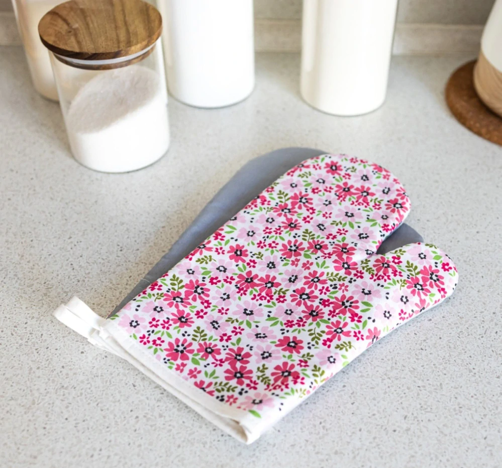 Kuchynské chňapky Kvetinky červené 2 ks