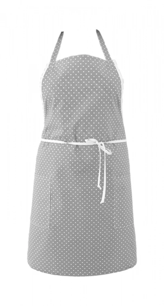 Kuchynská zástera Bodka šedá 