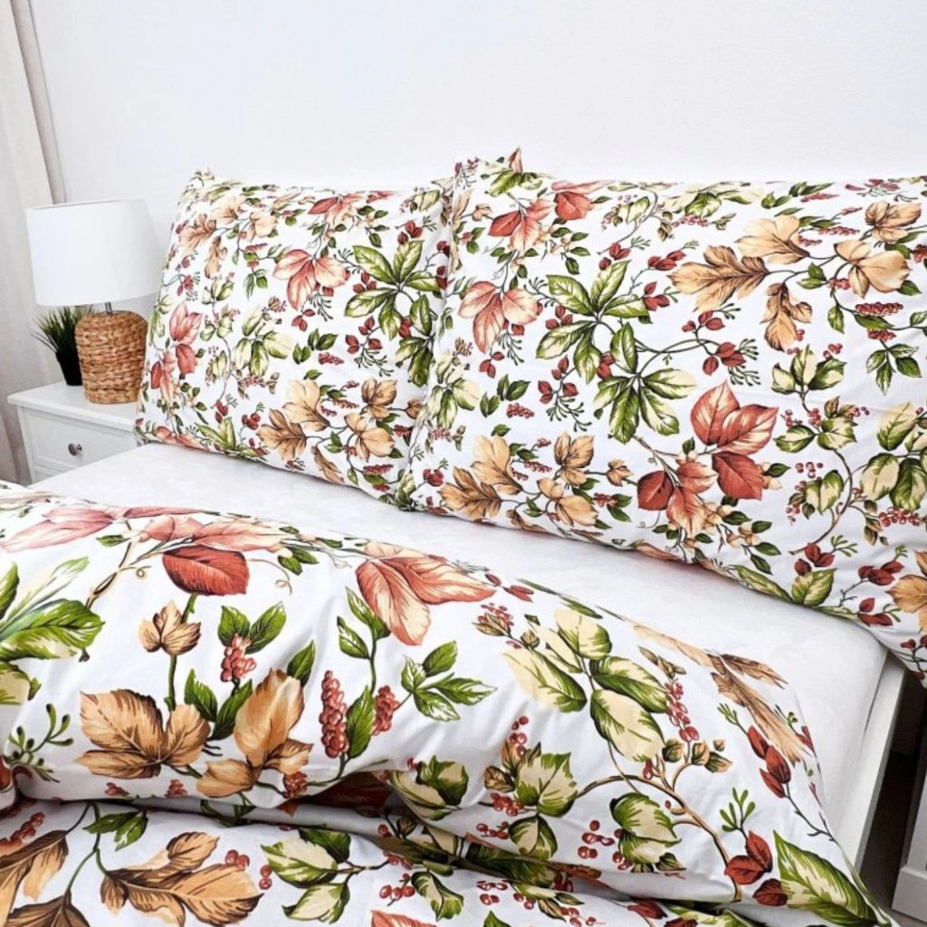 LUXUSNÉ PREDĹŽENÉ KREPOVÉ OBLIEČKY 140x220/70x90 - JESEŇ BIELÝ