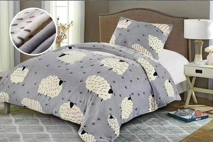 TOTÁLNÍ MASAKR CEN ! POVLEČENÍ MIKROPLYŠ 70x90/140x200cm - OVEČKY - ŠEDÉ