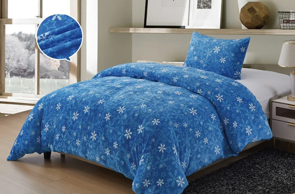 TOTÁLNY MASAKR CIEN - OBLIEČKY MIKROPLYŠ 70x90/140x200cm - VLOČKY MODRÉ