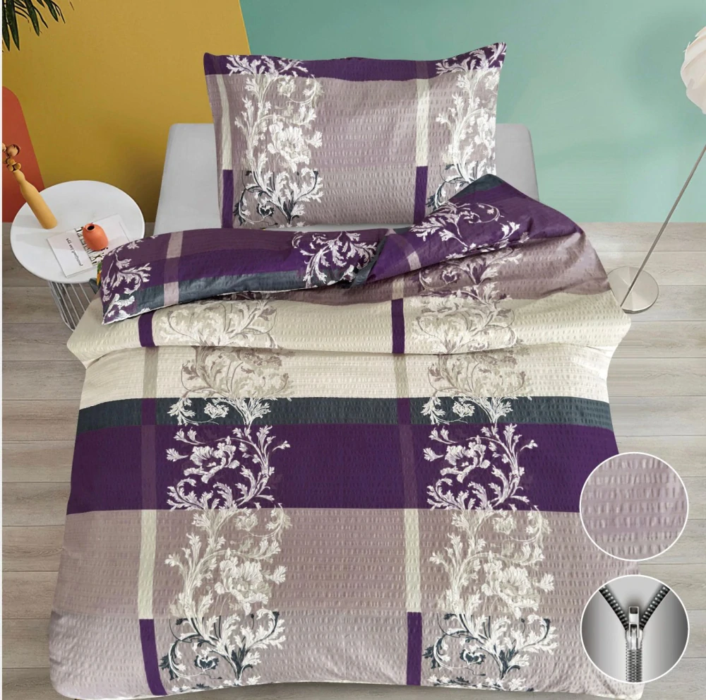 NOVINKA 2026 - CENOVÁ PECKA - KREPOVÉ OBLIEČKY 140x200/70x90cm - CORRY FIALOVÉ