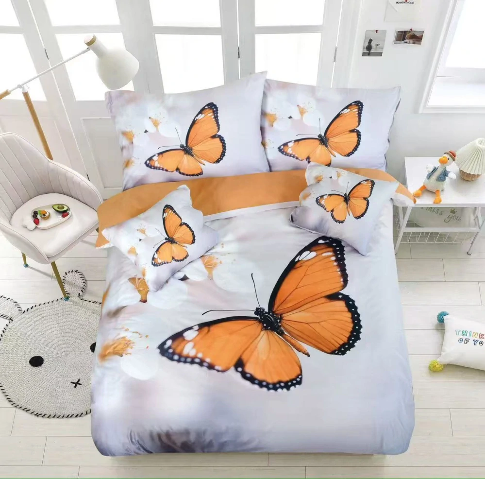 MOTÝLOVÉ 3D POVLEČENÍ Z BAVLNY – MOTÝL č.4 140x200/70x90cm + polštářkeK ZDARMA !   