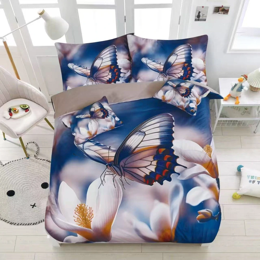 MOTÝLOVÉ 3D OBLIEČKY Z BAVLNY – MOTÝĽ č.1 140x200/70x90cm + vankúšikK ZADARMO -   