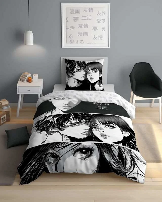 NOVINKA 2026 - Svítící povlečení MILENCI – oboustranné, 100% bavlna 140×200 / 70×80 cm 