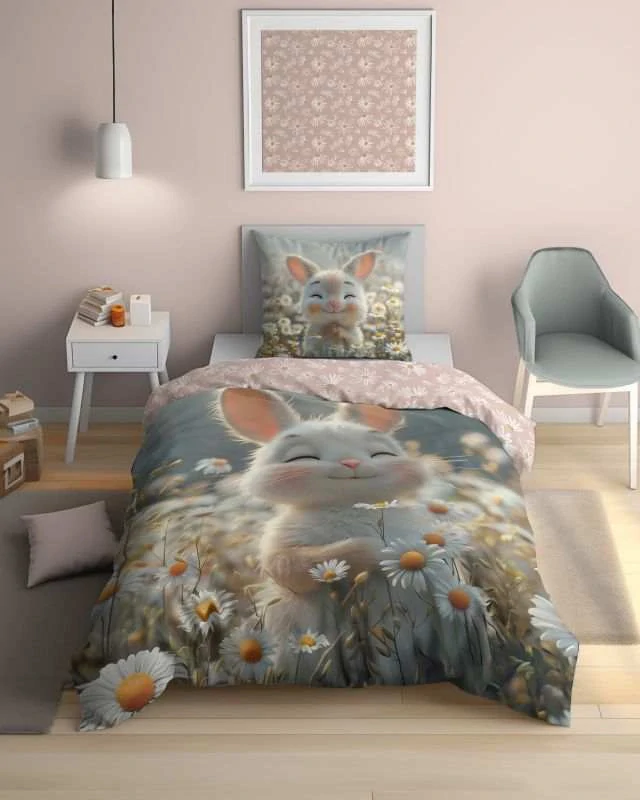 Svítící povlečení KRÁLÍČEK – oboustranné, 100% bavlna 140×200 / 70×80 cm (NOVINKA 2025)