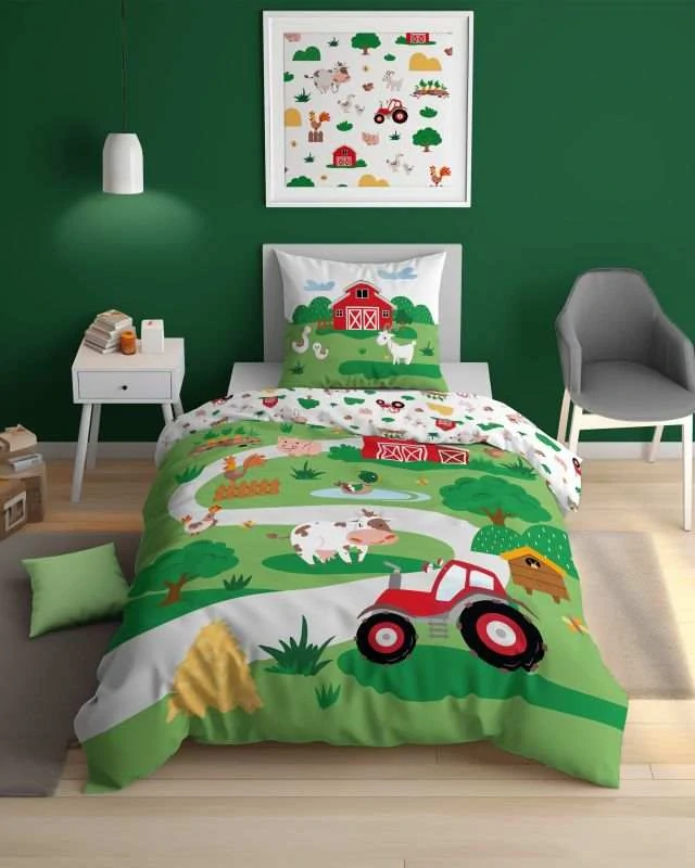 Svietiace obliečky FARMIČKA – obojstranné, 100% bavlna 140×200 / 70×80 cm (NOVINKA 2026)